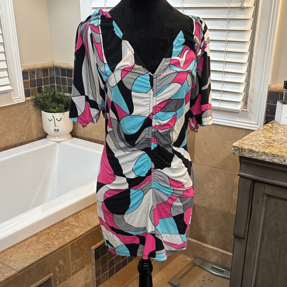 Cache Multicolor Ruched top